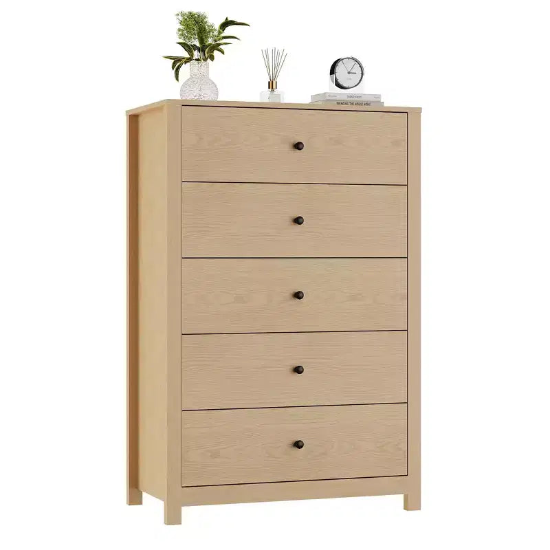 5-Drawer Wood Storage Dresser for Bedroom, Modern Simple Chest of Drawers with Deep Drawers for Living Room, Hallway, Entryway