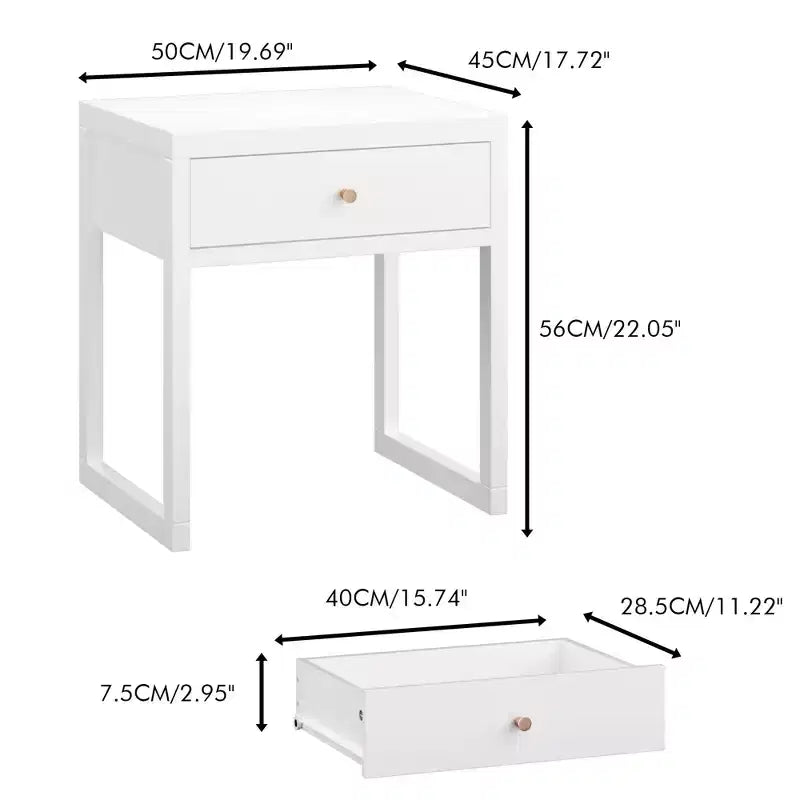 Minimalist Nightstand Drawer Storage Round/Cylinder (W808P298012)