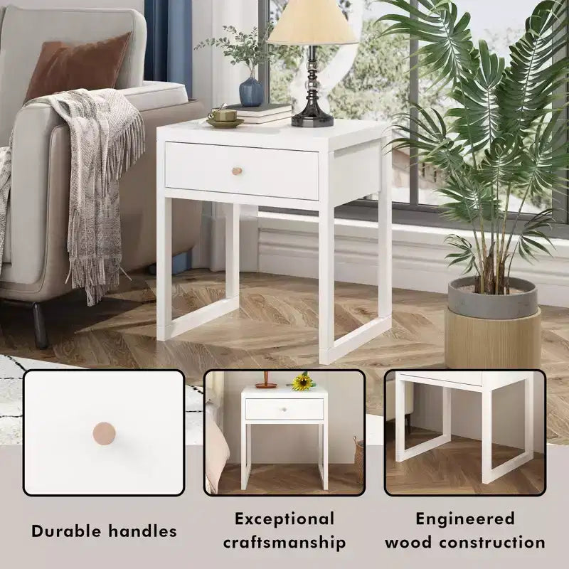 Minimalist Nightstand Drawer Storage Round/Cylinder (W808P298012)