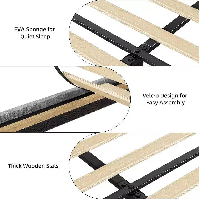 Upholstered Bed Frame King Size , Platform Bed with Storage Headboard, Drawer Storage, Heavy Duty, No Box Spring Required, Easy to Assemble, Gray