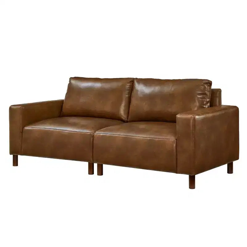 GDFStudio Melvin 78.5 Mid-Century Modern Faux Leather Upholstered Loveseat