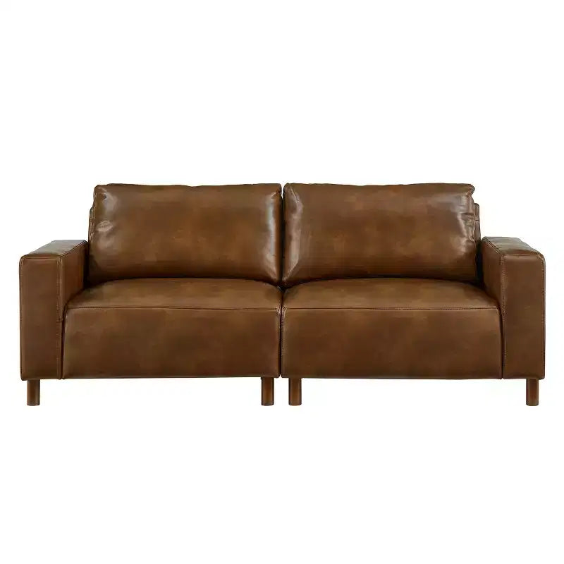 GDFStudio Melvin 78.5 Mid-Century Modern Faux Leather Upholstered Loveseat