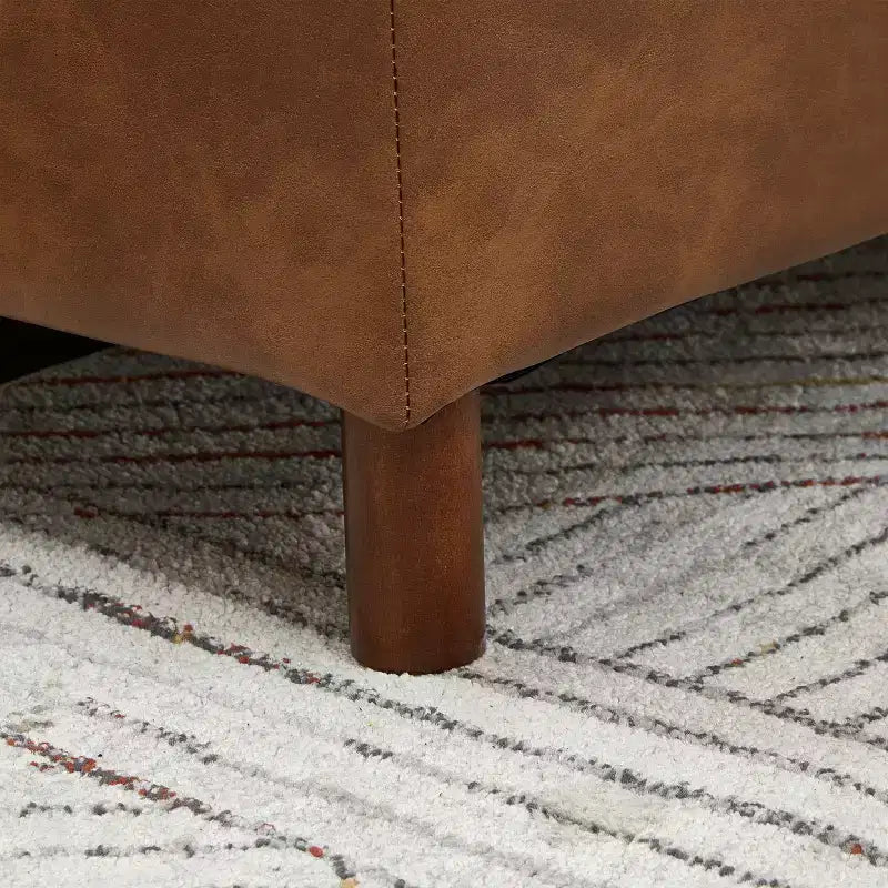 GDFStudio Melvin 78.5 Mid-Century Modern Faux Leather Upholstered Loveseat