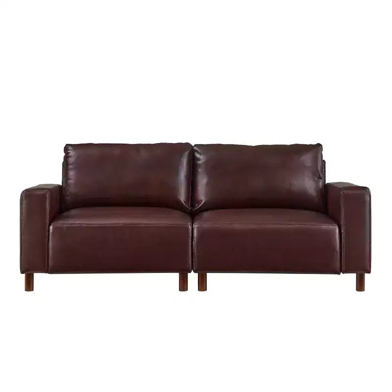 GDFStudio Melvin 78.5 Mid-Century Modern Faux Leather Upholstered Loveseat