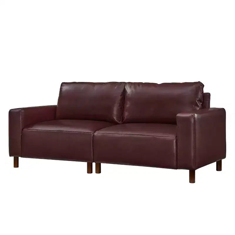 GDFStudio Melvin 78.5 Mid-Century Modern Faux Leather Upholstered Loveseat