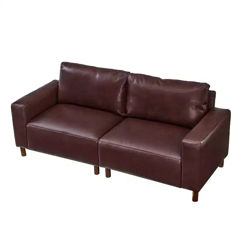 GDFStudio Melvin 78.5 Mid-Century Modern Faux Leather Upholstered Loveseat