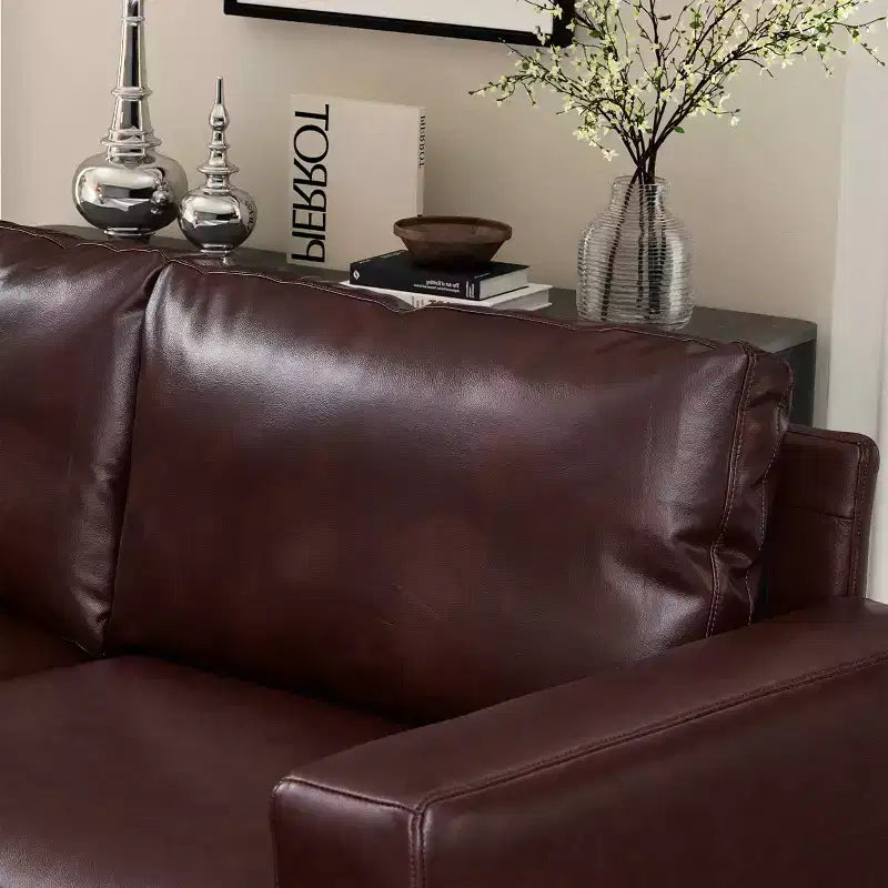 GDFStudio Melvin 78.5 Mid-Century Modern Faux Leather Upholstered Loveseat