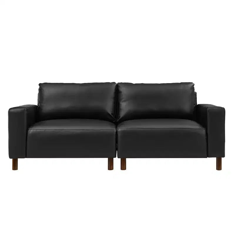 GDFStudio Melvin 78.5 Mid-Century Modern Faux Leather Upholstered Loveseat