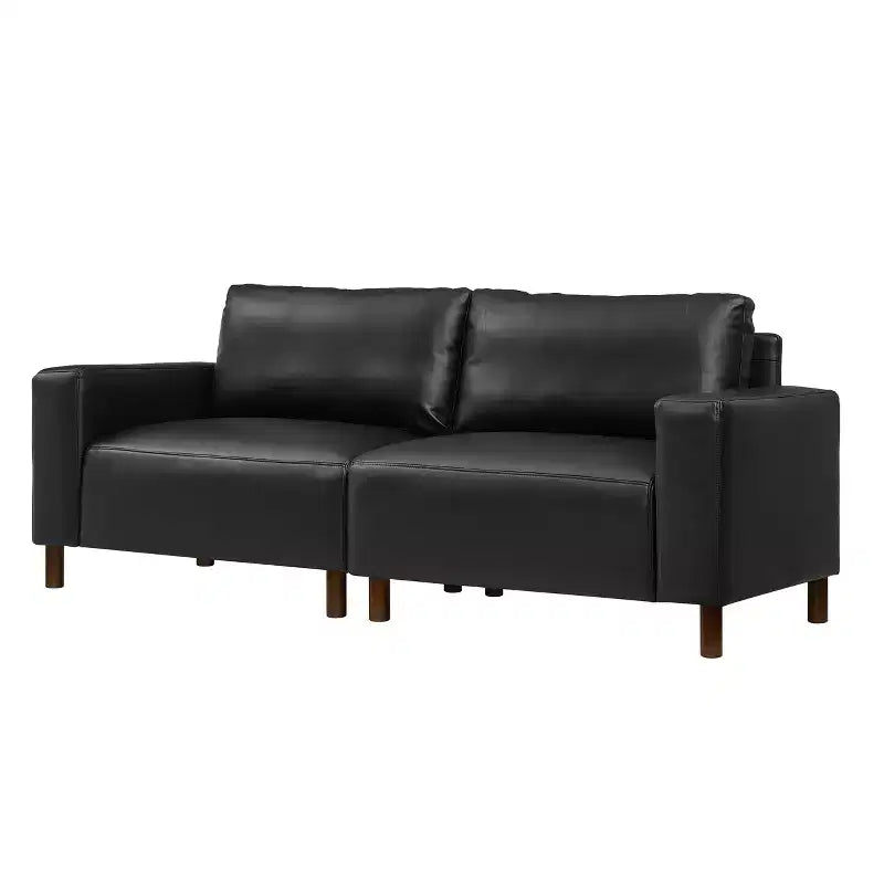 GDFStudio Melvin 78.5 Mid-Century Modern Faux Leather Upholstered Loveseat