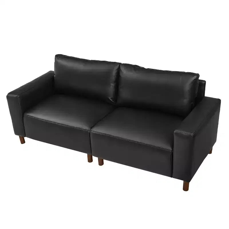 GDFStudio Melvin 78.5 Mid-Century Modern Faux Leather Upholstered Loveseat
