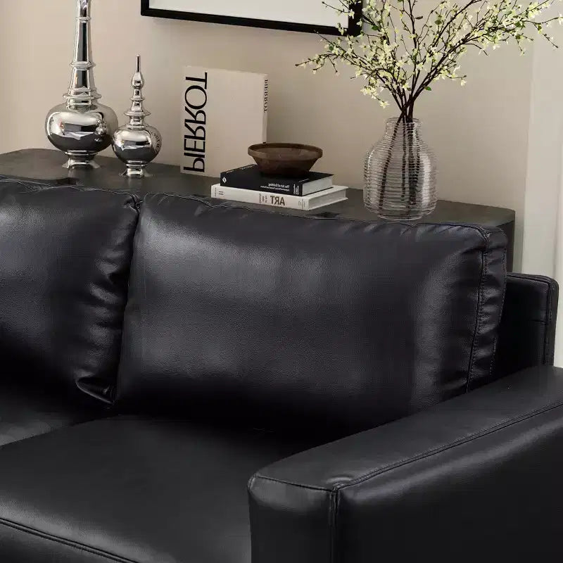 GDFStudio Melvin 78.5 Mid-Century Modern Faux Leather Upholstered Loveseat