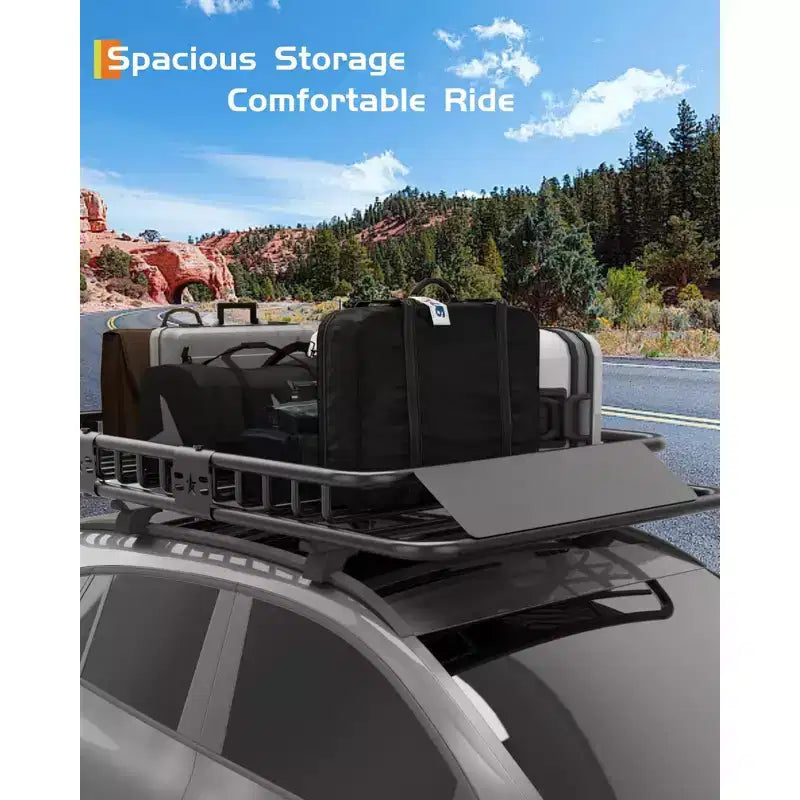 Global Heavy Duty Roof Rack Cargo Basket  Steel Construction, 200 lbs Capacity, Large Luggage Carrier for SUVs, Cars, Trucks