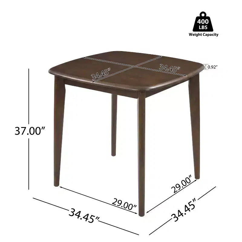 Christopher Knight Home Lukas Modern Square Rubber Wood Counter Table with Curved Edge