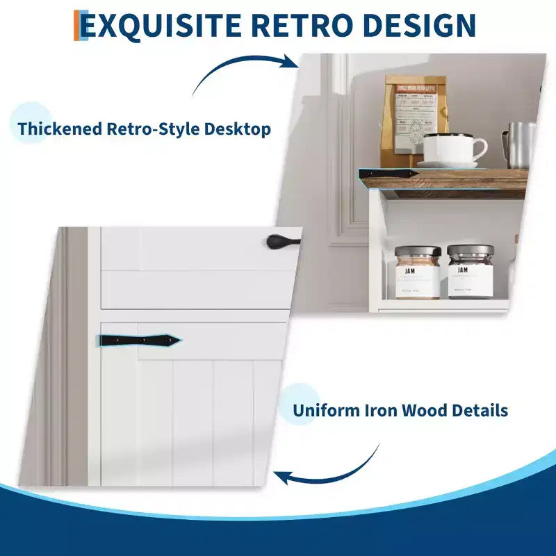 Bathroom Storage Cabinet Set of 2, Farmhouse Organizer for Bathroom, Kitchen, Living Room, Entryway
