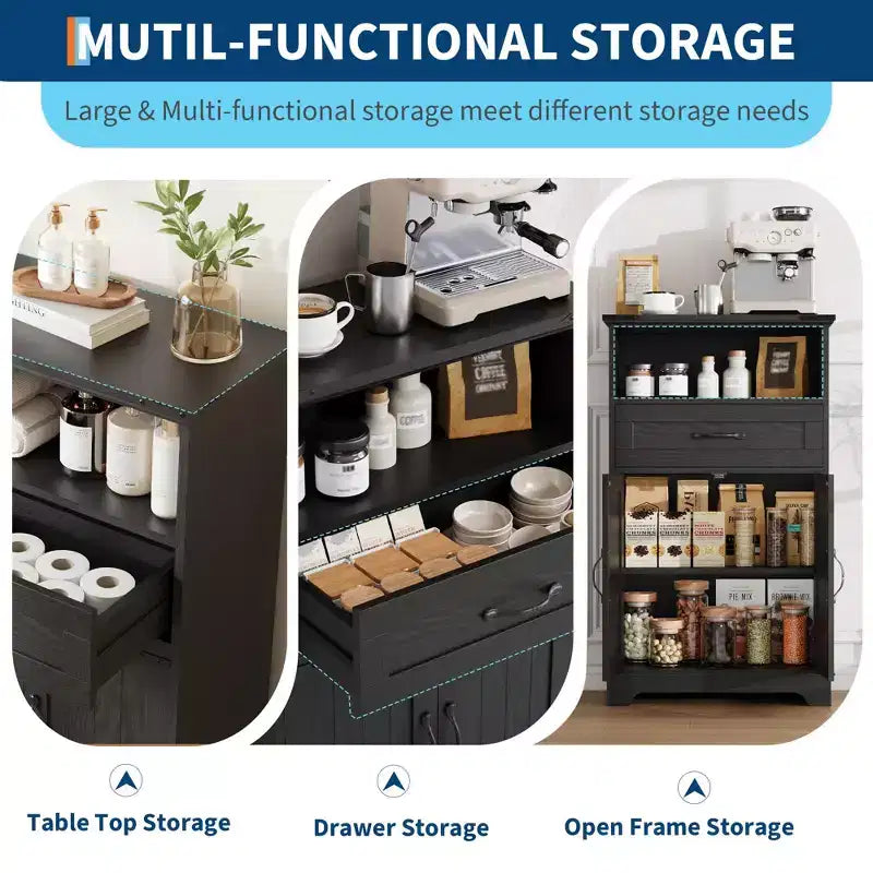 Bathroom Storage Cabinet Set of 2, Farmhouse Organizer for Bathroom, Kitchen, Living Room, Entryway