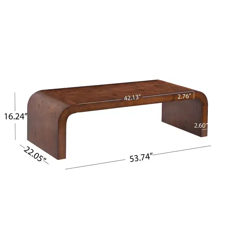 Christopher Knight Home Arden Modern Waterfall Coffee Table with Curved Edges