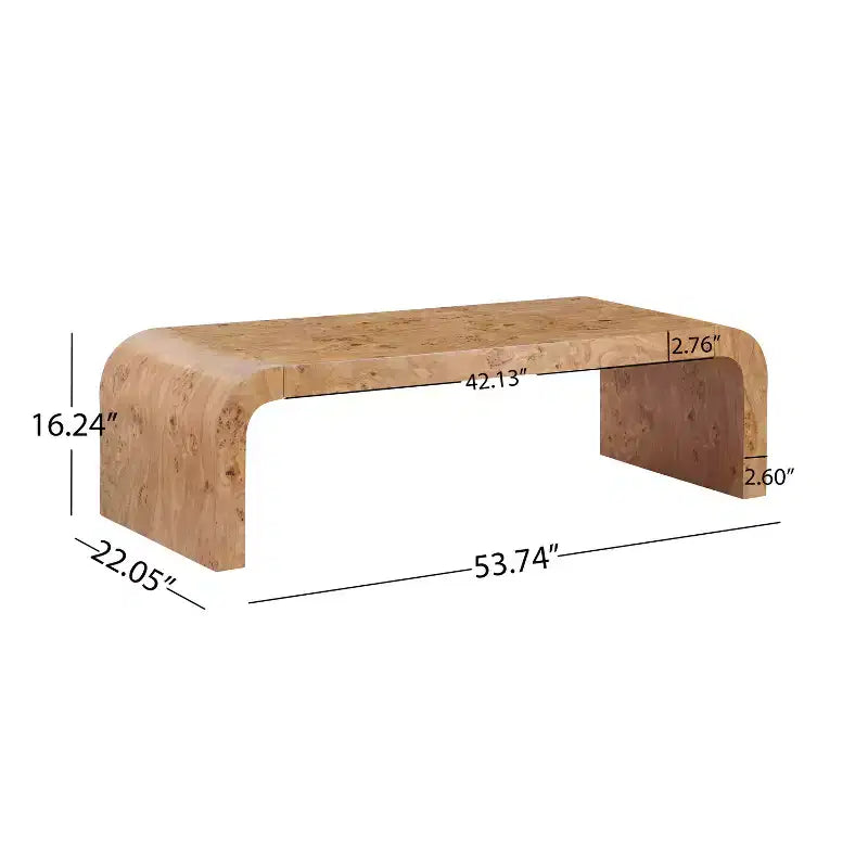Christopher Knight Home Arden Modern Waterfall Coffee Table with Curved Edges