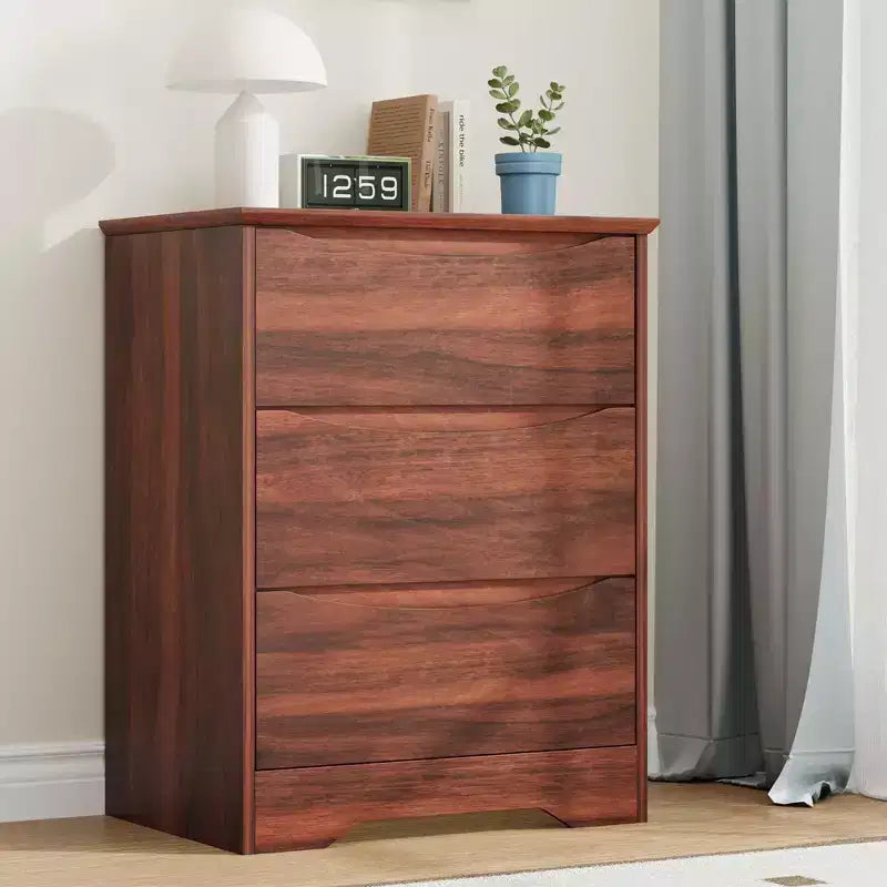 Modern Dresser with 3 Spacious Drawers - 23.6x14.2x29.5, Hidden Handles for Bedroom & Living Room