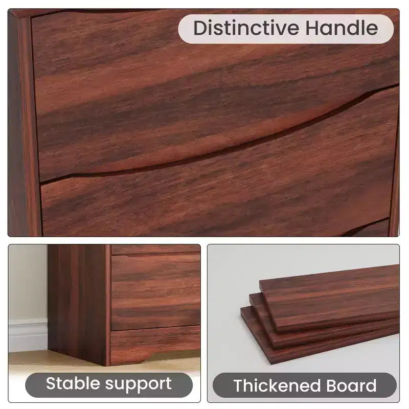 Modern Dresser with 3 Spacious Drawers - 23.6x14.2x29.5, Hidden Handles for Bedroom & Living Room