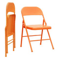 Folding Chair Set of 2, Heavy Duty Metal Chairs with Double Braced, 350LBS Capacity, Portable for Office, Wedding, Party, Indoor & Outdoor Use