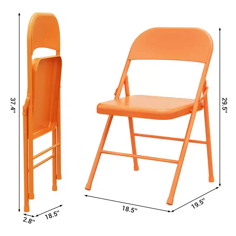 Folding Chair Set of 2, Heavy Duty Metal Chairs with Double Braced, 350LBS Capacity, Portable for Office, Wedding, Party, Indoor & Outdoor Use