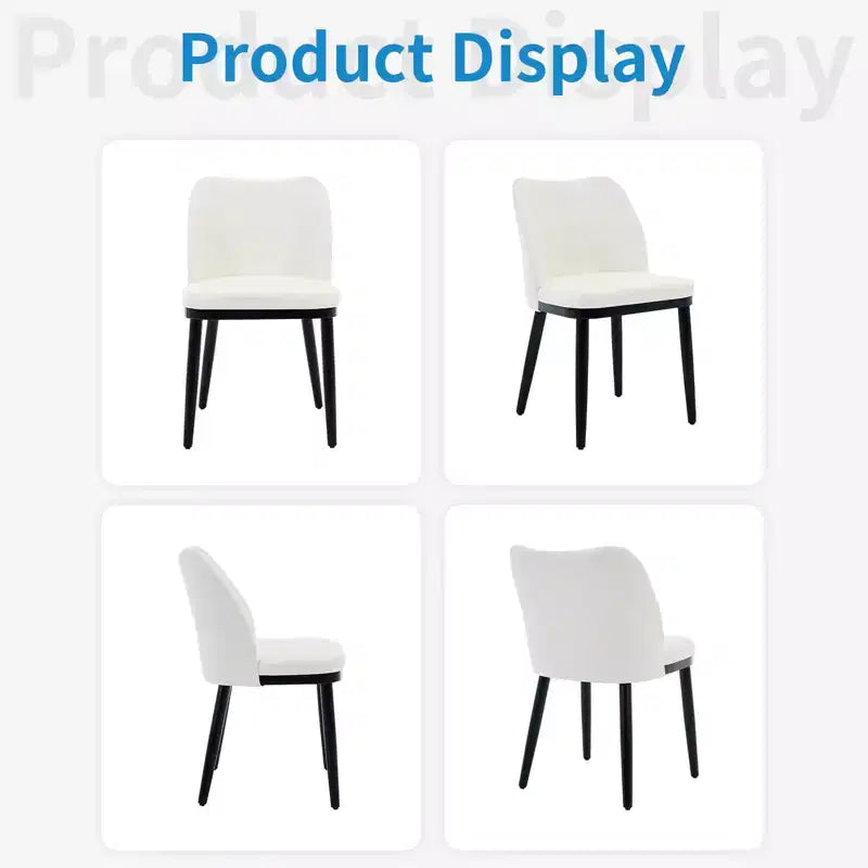 Modern Fabric Dining Chair Set, Upholstered Chair with Wooden Legs, Dining Room Living Room