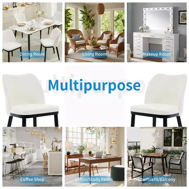 Modern Fabric Dining Chair Set, Upholstered Chair with Wooden Legs, Dining Room Living Room