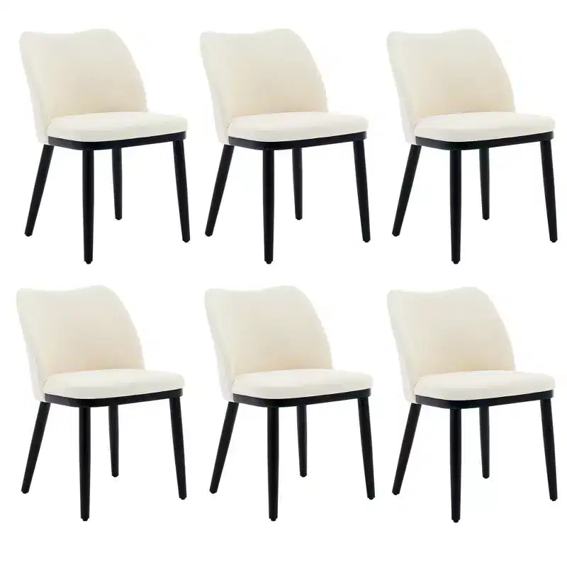 Modern Fabric Dining Chair Set, Upholstered Chair with Wooden Legs, Dining Room Living Room
