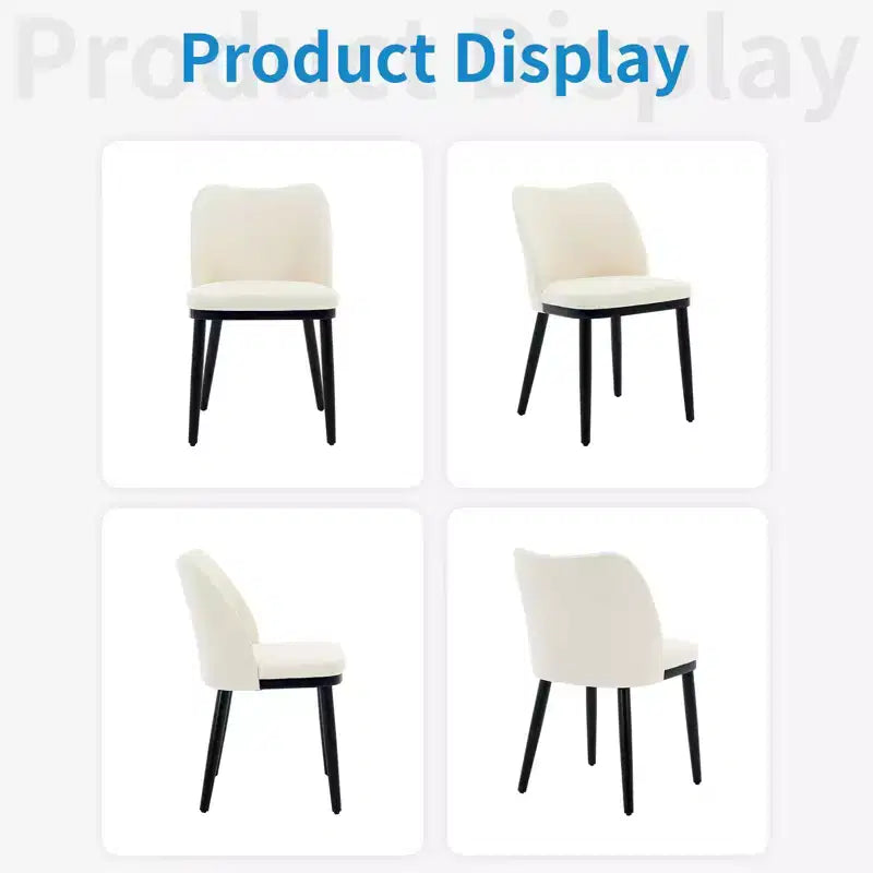 Modern Fabric Dining Chair Set, Upholstered Chair with Wooden Legs, Dining Room Living Room
