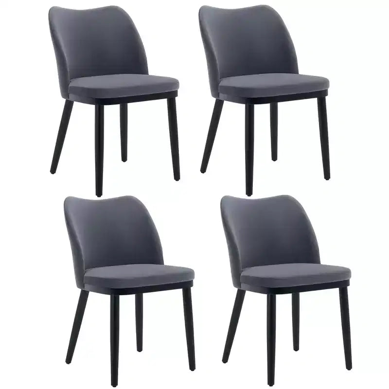Modern Fabric Dining Chair Set, Upholstered Chair with Wooden Legs, Dining Room Living Room