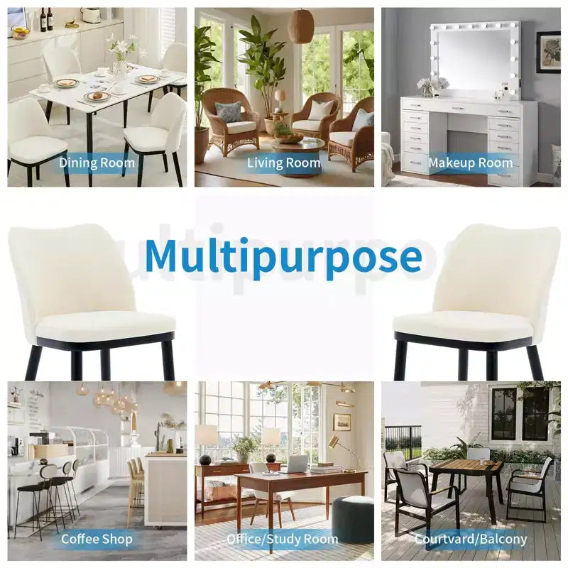 Modern Fabric Dining Chair Set, Upholstered Chair with Wooden Legs, Dining Room Living Room