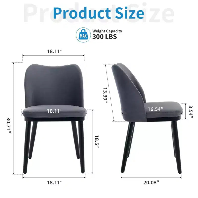 Modern Fabric Dining Chair Set, Upholstered Chair with Wooden Legs, Dining Room Living Room
