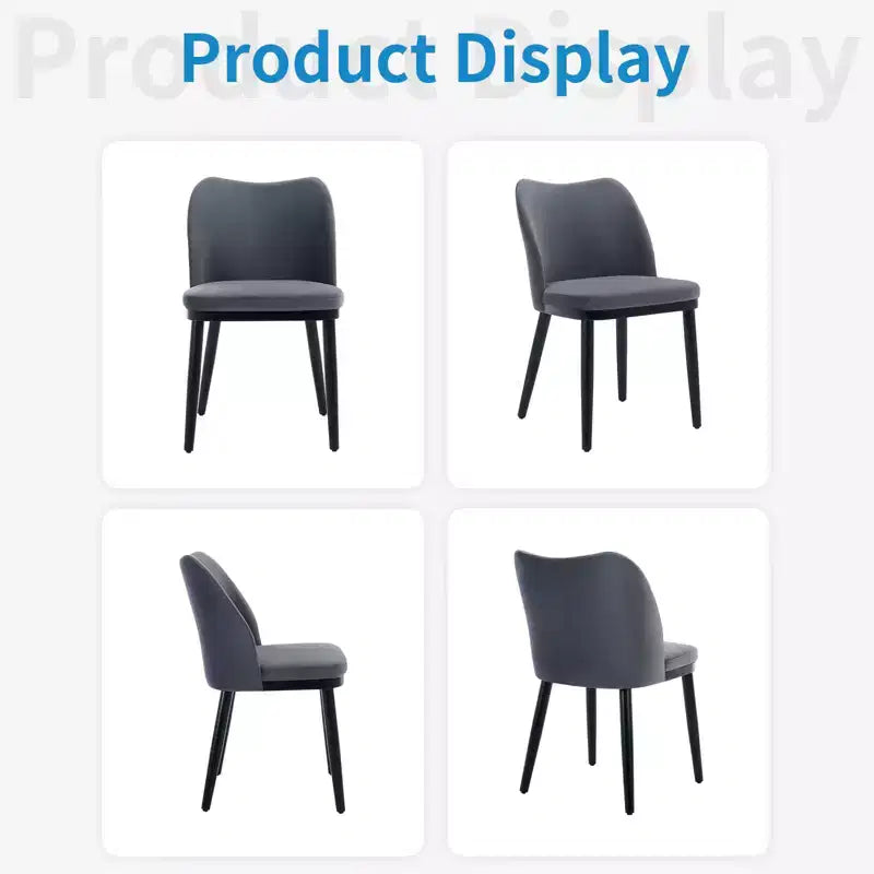 Modern Fabric Dining Chair Set, Upholstered Chair with Wooden Legs, Dining Room Living Room