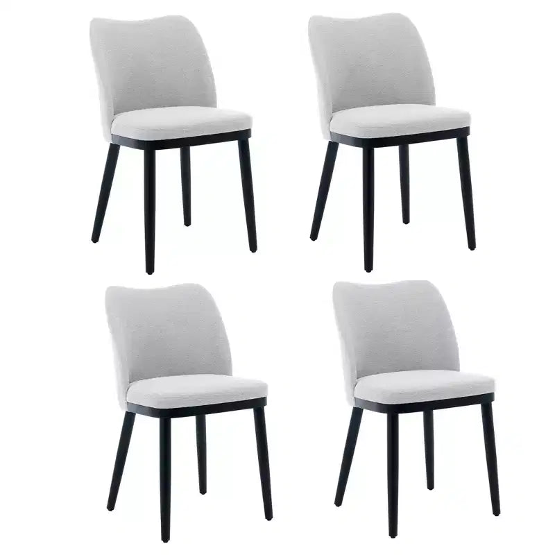 Modern Fabric Dining Chair Set, Upholstered Chair with Wooden Legs, Dining Room Living Room