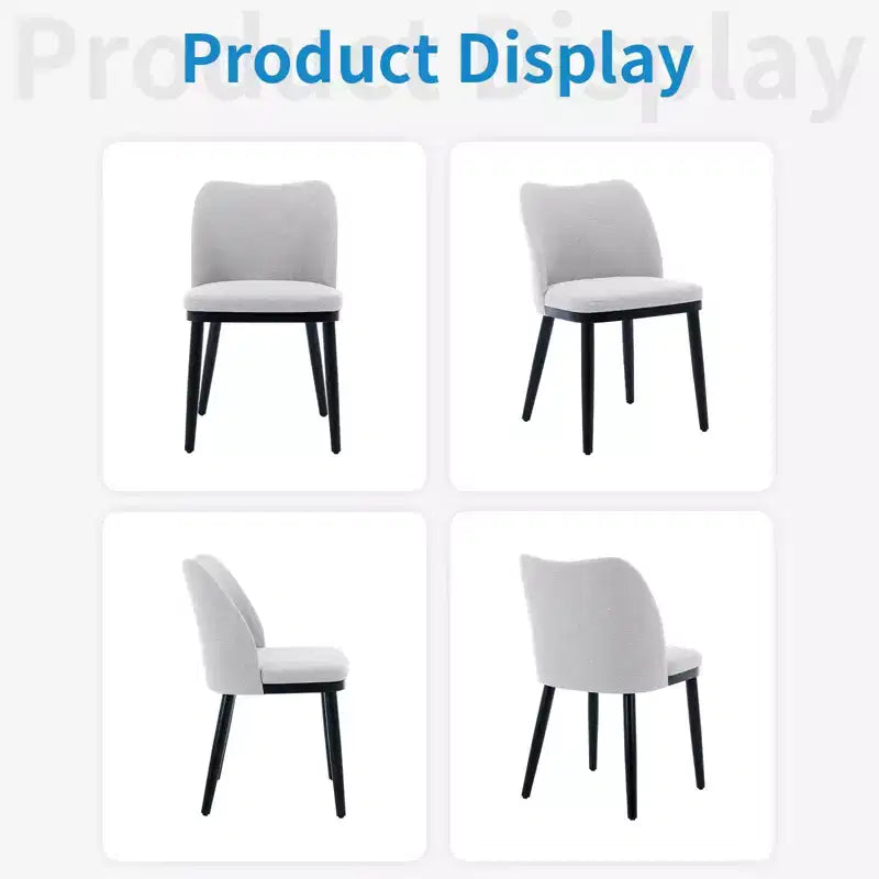 Modern Fabric Dining Chair Set, Upholstered Chair with Wooden Legs, Dining Room Living Room