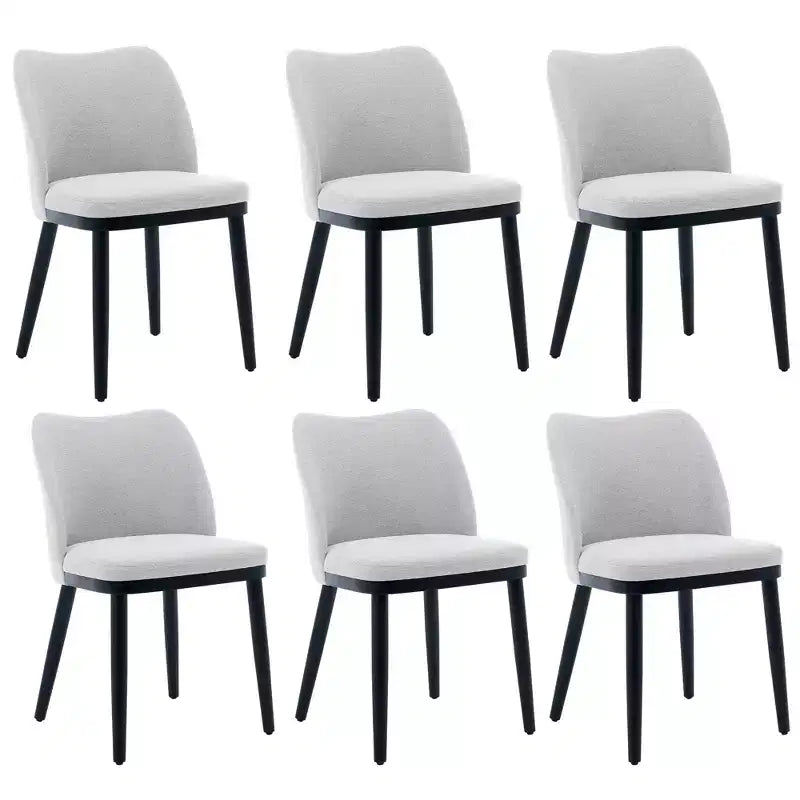Modern Fabric Dining Chair Set, Upholstered Chair with Wooden Legs, Dining Room Living Room