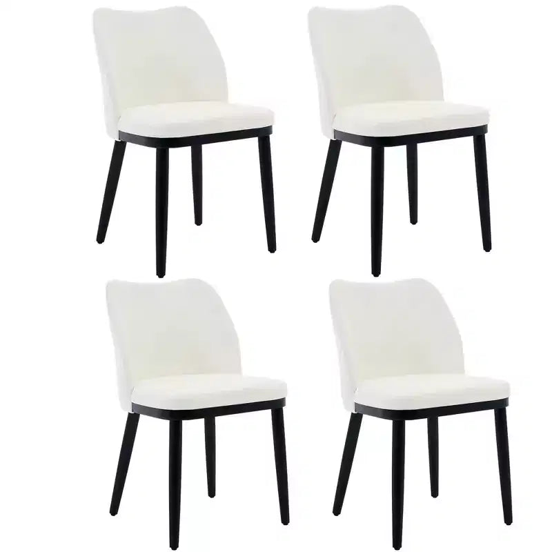Modern Fabric Dining Chair Set, Upholstered Chair with Wooden Legs, Dining Room Living Room