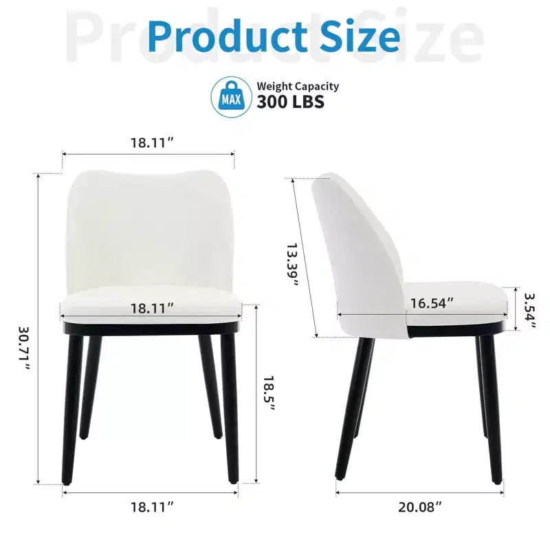 Modern Fabric Dining Chair Set, Upholstered Chair with Wooden Legs, Dining Room Living Room