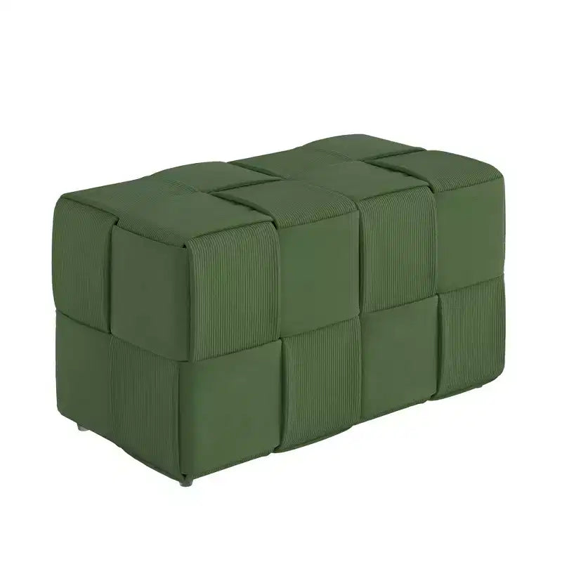 GDFStudio Valerie Rectangle Corduroy Woven Design Ottoman