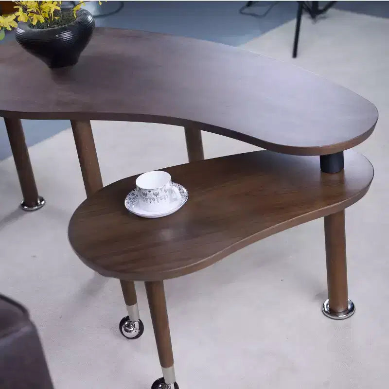 Ora Maison Modern Coffee Table  Cocktail Table with Solid Wood Legs & Sliding Extension for Living Room