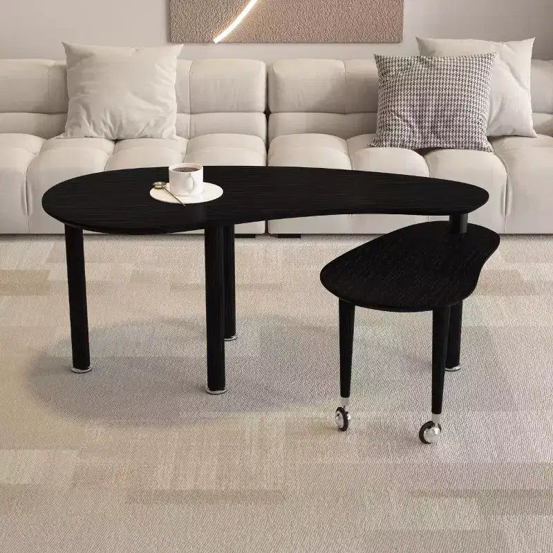 Ora Maison Modern Coffee Table  Cocktail Table with Solid Wood Legs & Sliding Extension for Living Room