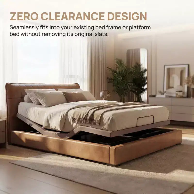 Marsail Twin XL Size Electric Bed Frame, Zero-Gravity and Zero-Gap Modes, Adjustable Bed Frame with 4 USB Ports and Wireless Remote Control