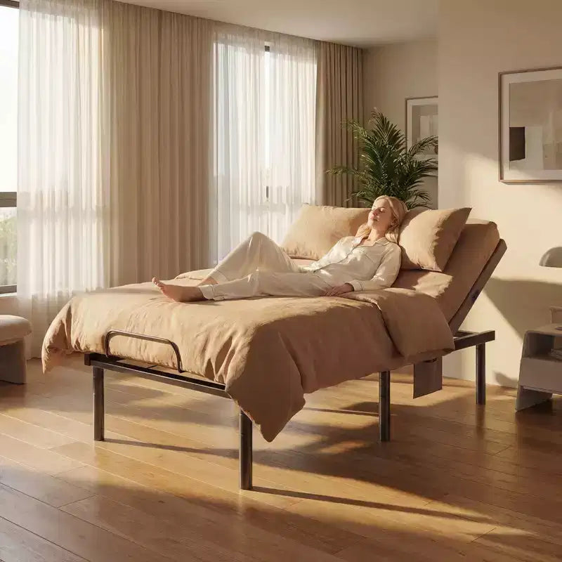 Marsail Twin XL Size Electric Bed Frame, Zero-Gravity and Zero-Gap Modes, Adjustable Bed Frame with 4 USB Ports and Wireless Remote Control