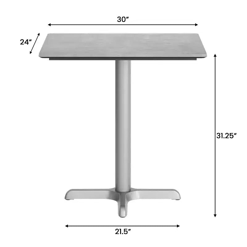 Flash Furniture Acadia Indoor Outdoor Tabletop with TopGuard HPL Technology and Cast Iron Bistro Table Base