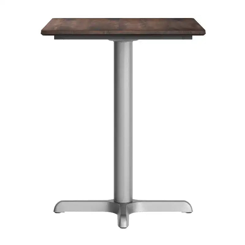 Flash Furniture Acadia Indoor Outdoor Tabletop with TopGuard HPL Technology and Cast Iron Bistro Table Base