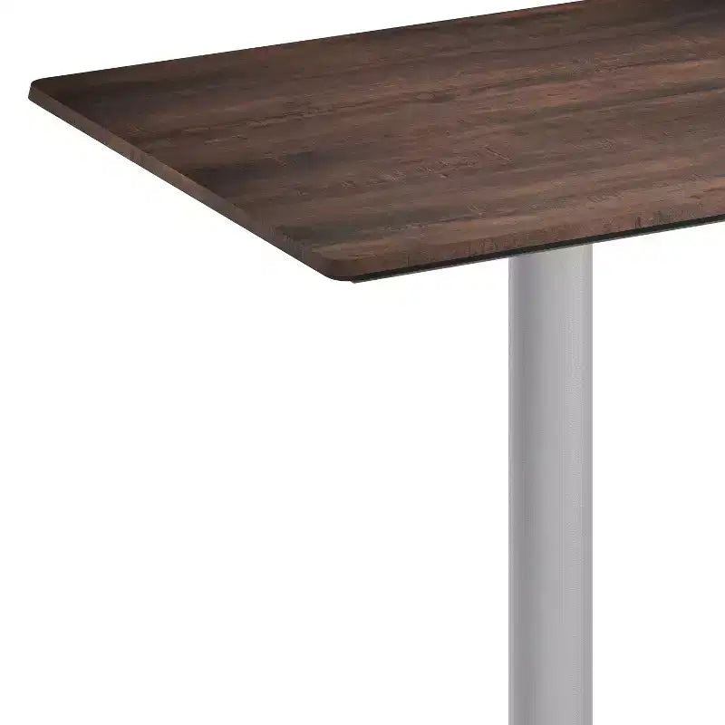 Flash Furniture Acadia Indoor Outdoor Tabletop with TopGuard HPL Technology and Cast Iron Bistro Table Base