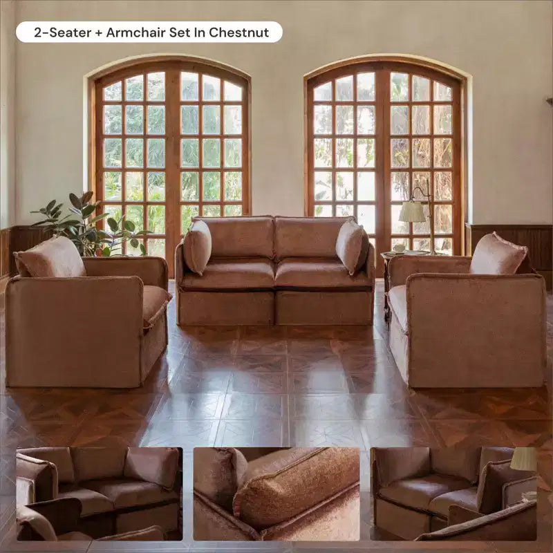 Anabei Modular Washable 4-Seater U-Sectional Sofa | Memorix+ Seat & Contour Pillow