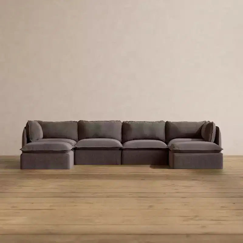 Anabei Modular Washable 4-Seater U-Sectional Sofa | Memorix+ Seat & Contour Pillow