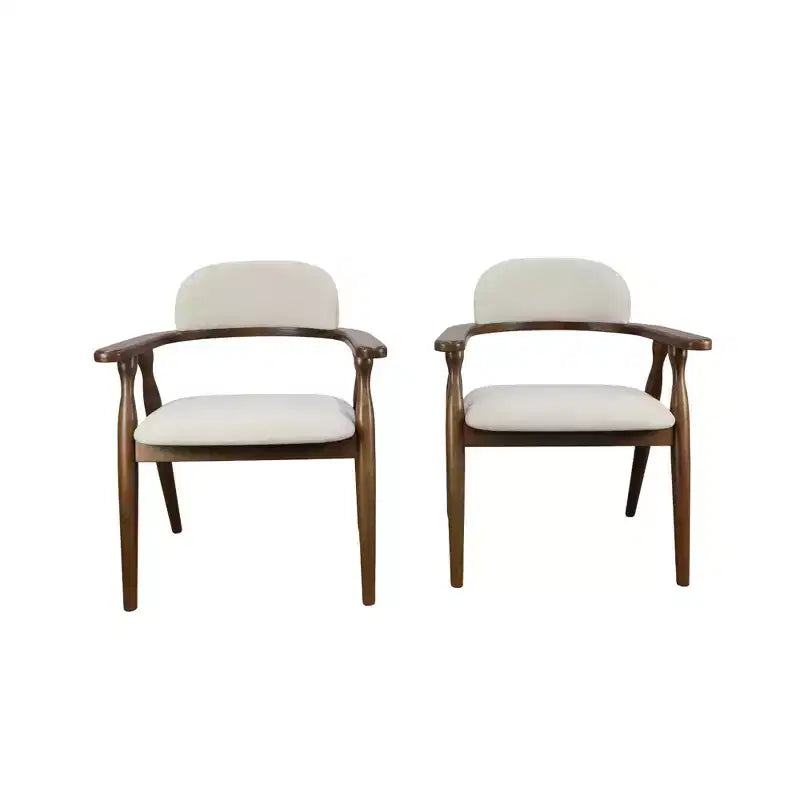 Christopher Knight Home Cedric Farmhouse Rubberwood Upholstered Dining Chairs with Curved Backrest (Set of 2)