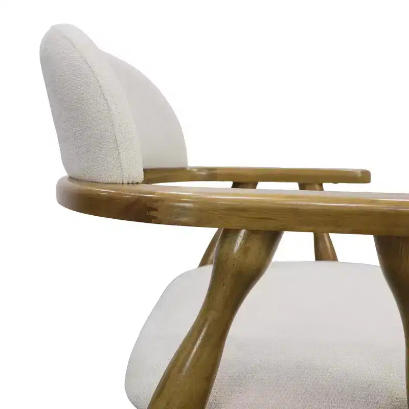 Christopher Knight Home Cedric Farmhouse Rubberwood Upholstered Dining Chairs with Curved Backrest (Set of 2)